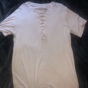 Ayla laced up flowy white shirt